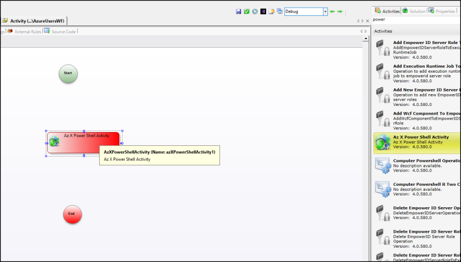 Add AzXPowerShellActivity